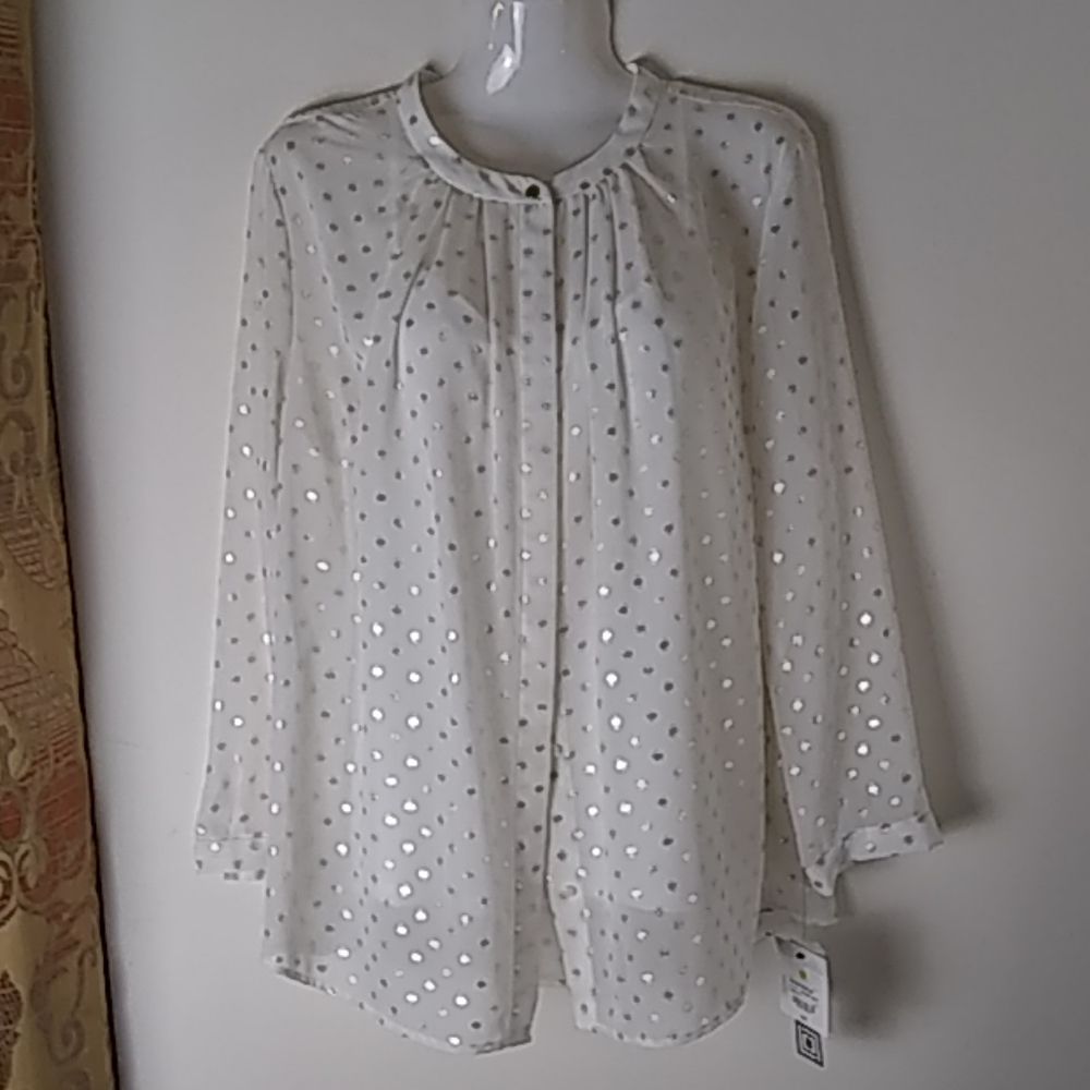 Blouse, Embellished, Cami Lining, Sz M
